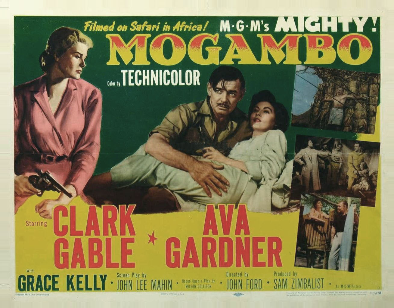 Cartel original del film "Mogambo" en US, 1953.